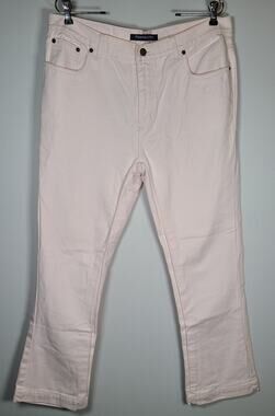 Vintage 90s Bill Blass Pink Denim High Rise Boot Cut Jeans Women's 14 36×29